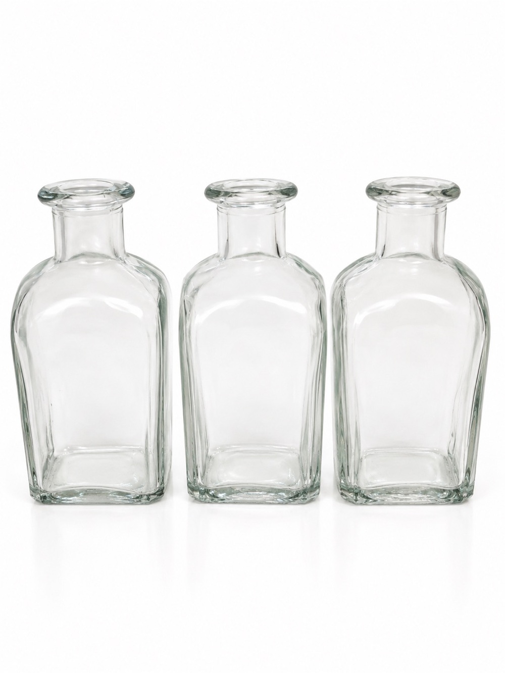 Set of 3 Apothecary Style Glass Bottles